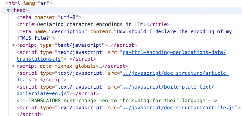 Charset code example 